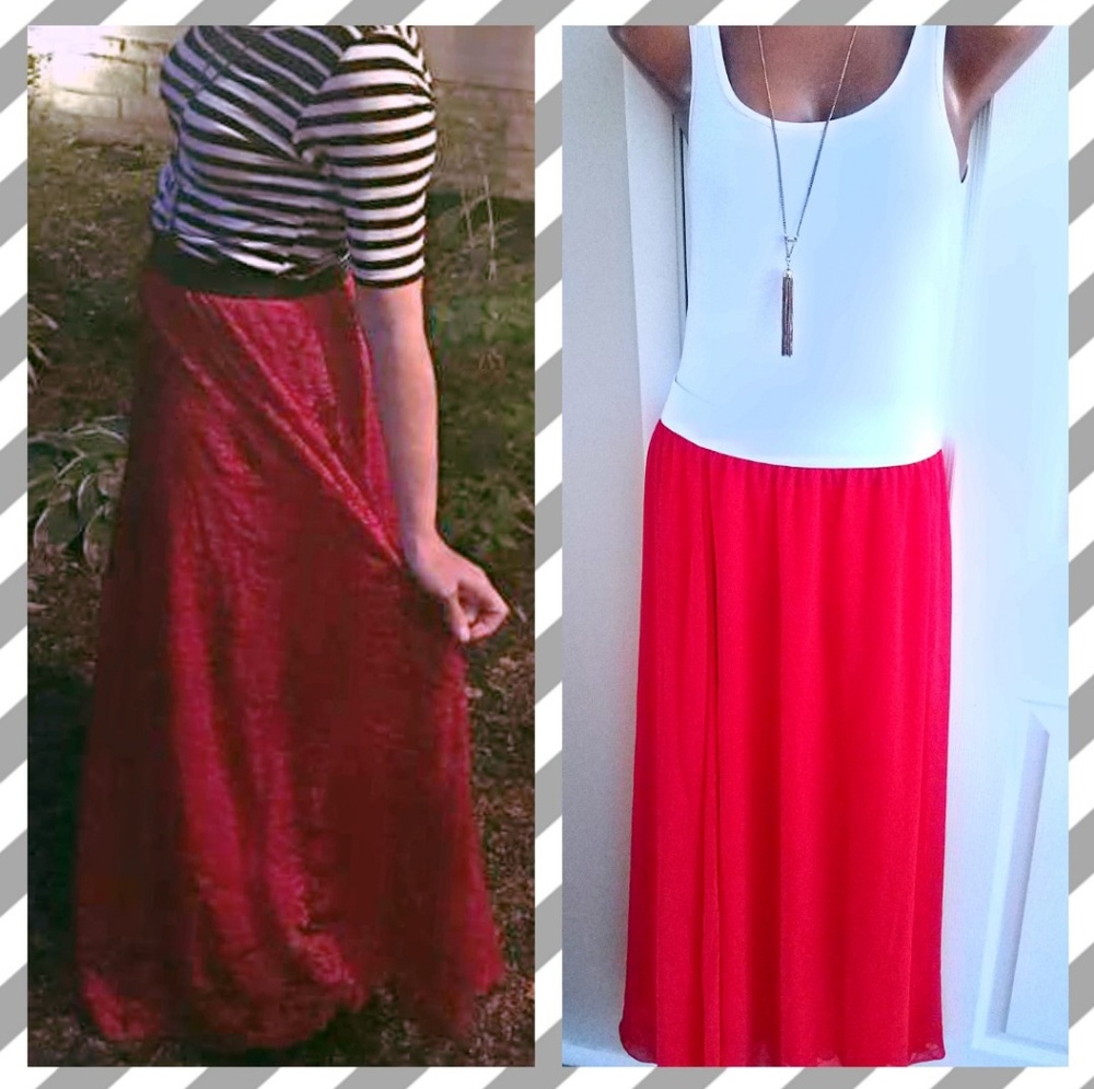 Maxi Skirt, sheer with built in slip